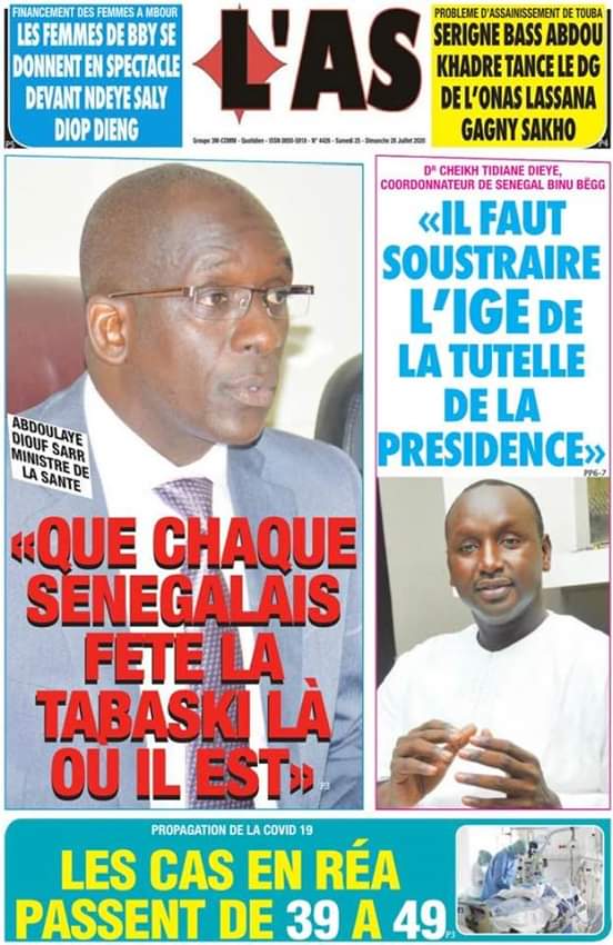 La Revue De La Presse SÉnÉgalaise De Ce Samedi 25 Juillet 2020 Ouragan