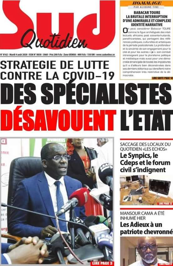 La Revue De La Presse SÉnÉgalaise Du Mardi 04 AoÛt 2020 Ouragan